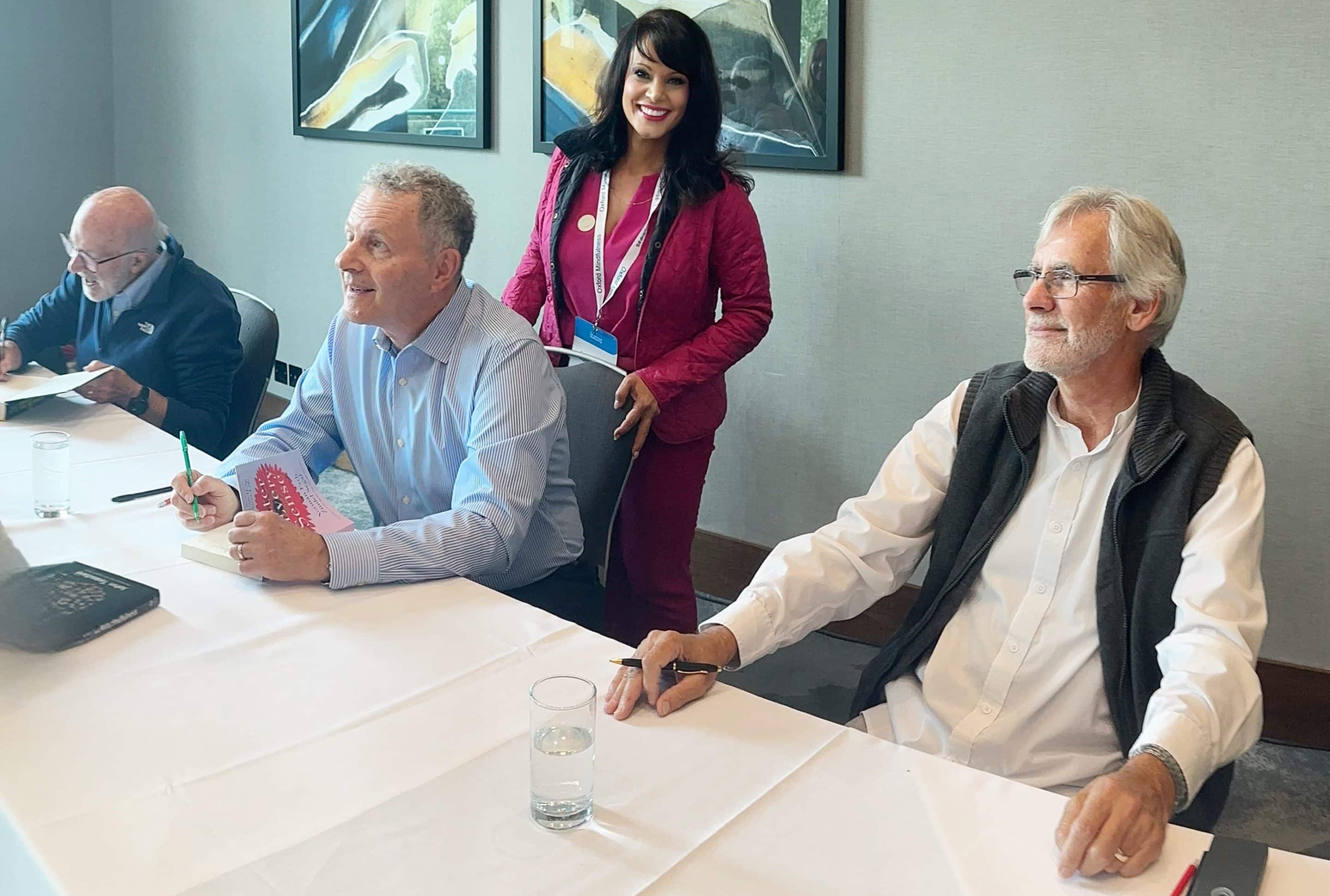 Oxford UK Conference 2025 with the three founders of Mindfulness-based Cognitive Therapy (MBCT). John Teasdale, Zindel Segal and Mark Williams.